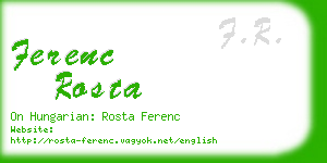 ferenc rosta business card